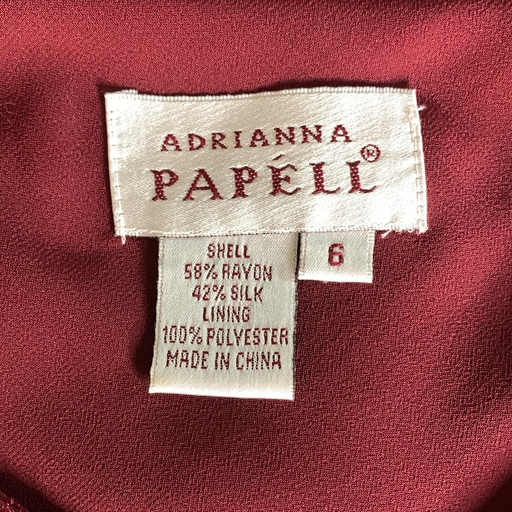 Adrianna Papéll Silk‎ Blend Flutter Sleeve Burnout Dress - Picture 6 of 6